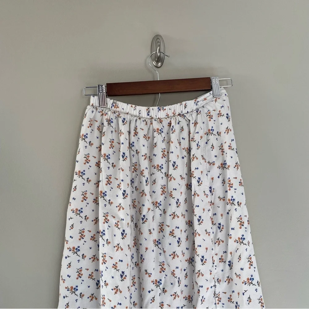 AMERICAN EAGLE Floral Button-Up Silt Midi Skirt Size Medium - Picture 5 of 8